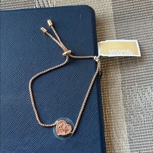 Michael Kors Rose Gold Heart Slider Bracelet - NWT